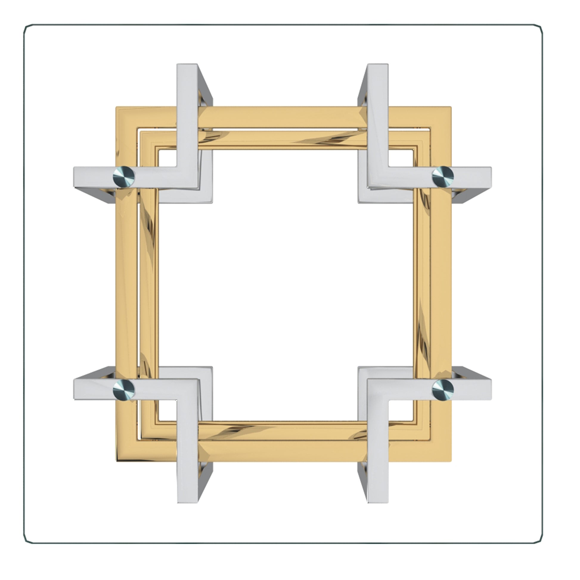 Florina Metal and Glass Accent Table - Silver and Gold-DECOROLALA