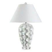 Floris 26.5" Coral Table Lamp, White Linen Shade-Table Lamp-DECOROLALA