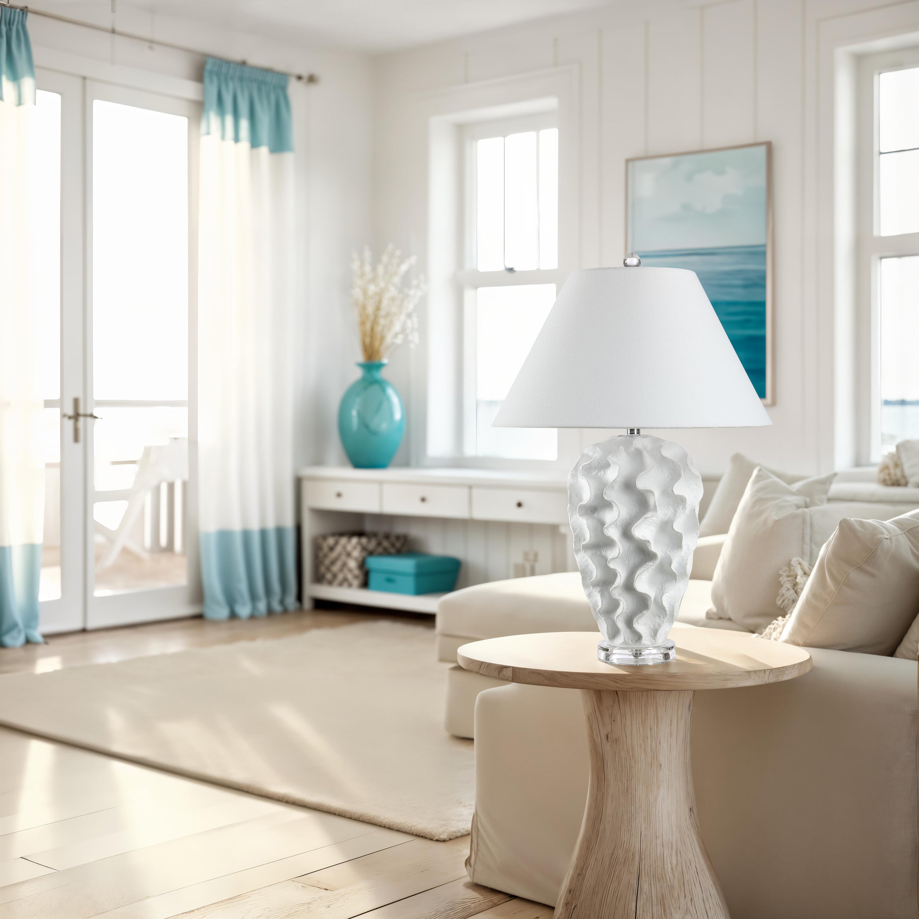 Floris 26.5" Height Table Lamps, White-Table Lamp-DECOROLALA