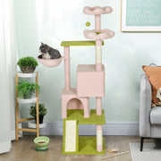 Flower Cat Tree - 62" Multi-Level Cat Tower with Sisal Posts, Pink-Cats-DECOROLALA
