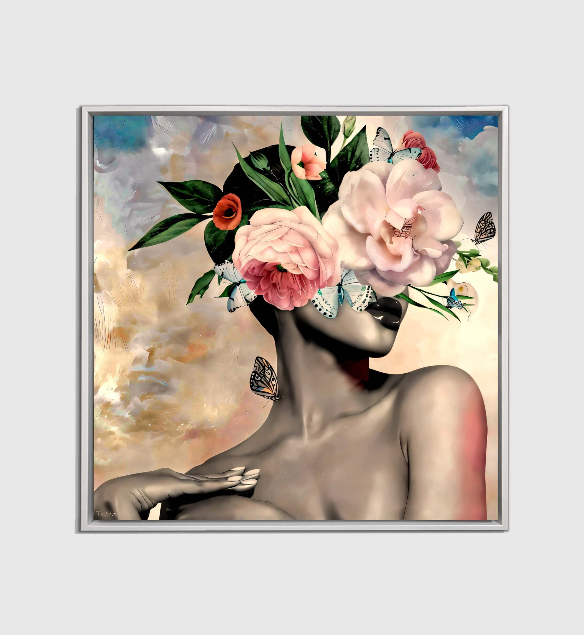 Flower Head Canvas 36x36 Square-Wall Art-DECOROLALA