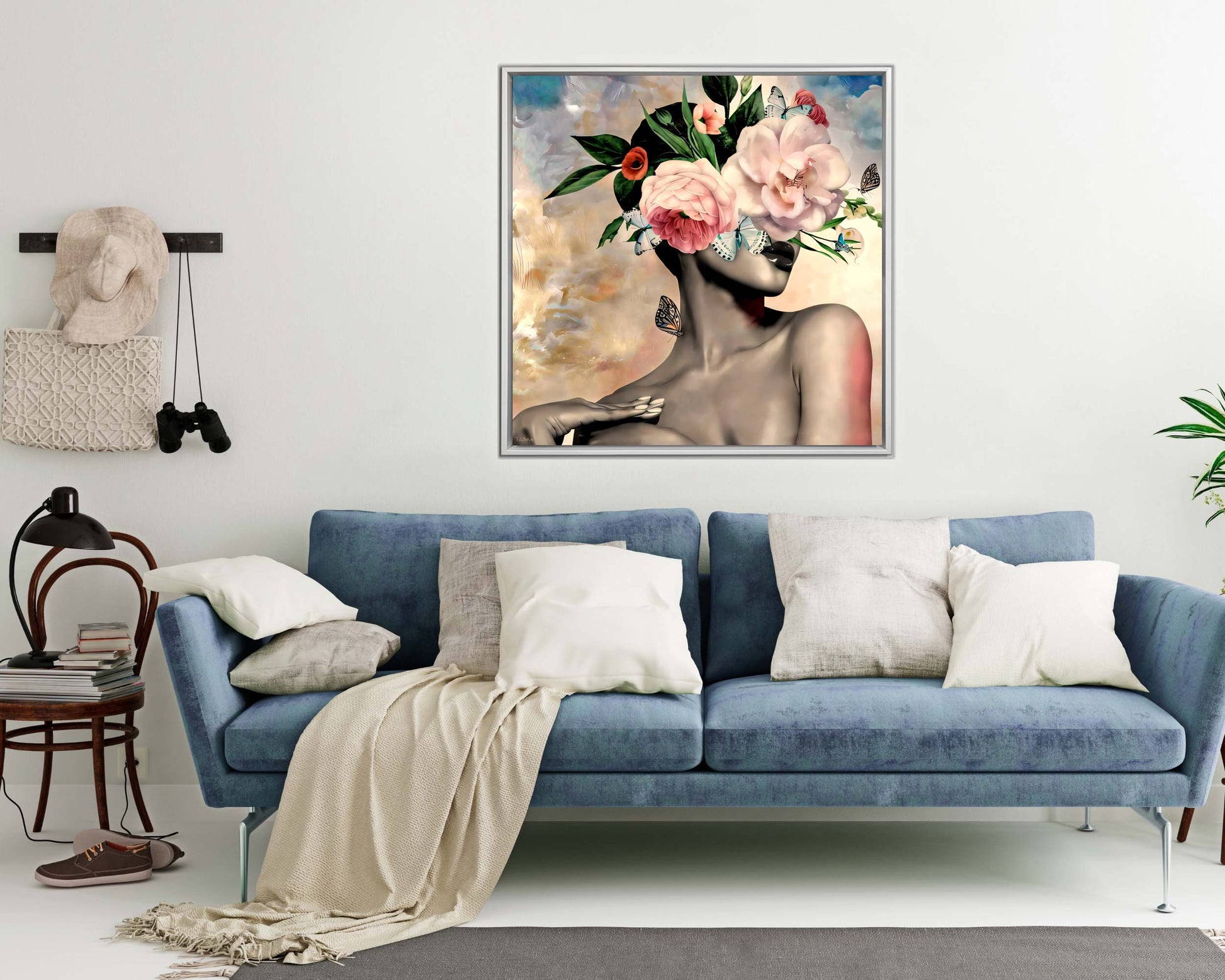 Flower Head Canvas 36x36 Square-Wall Art-DECOROLALA