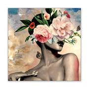 Flower Head Canvas 36x36 Square-Wall Art-DECOROLALA