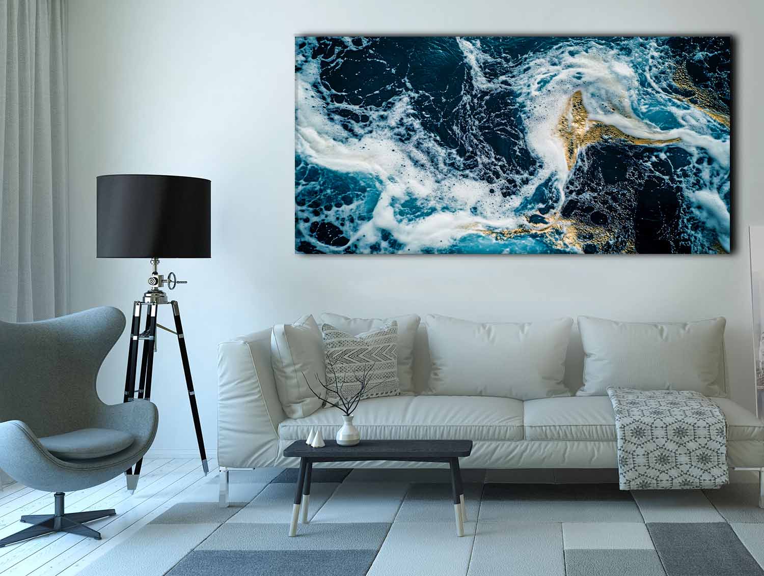 Fluid Art Abstract Canvas Print 72" x 36"-Canvas Print-DECOROLALA