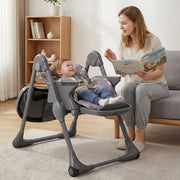 Folable High Chair with Detachable Cushion and High Chair for Babies and Toddlers-Gray-High Chairs-DECOROLALA
