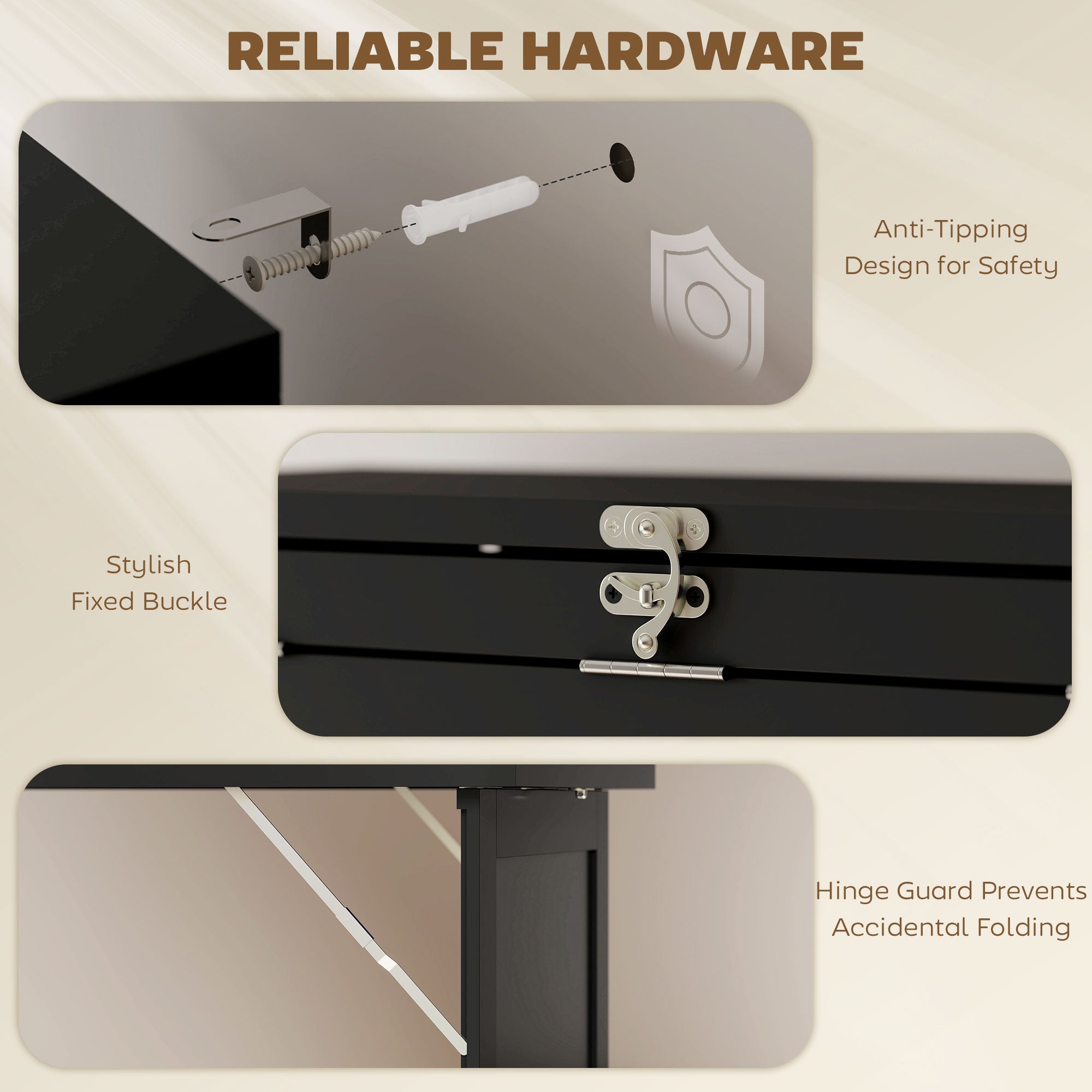 Fold-out Convertible Office Desk, Wall Mount Computer Desk with Blackboard and Side Shelf, Black-Office Products > Office Furniture > Office Desks & Work Stations > Computer Desks-DECOROLALA