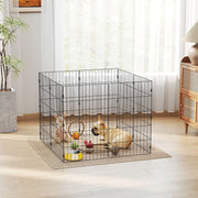 Foldable 8-Panel Metal Dog Playpen - Black 20" x 32" Steel Fence-Dogs-DECOROLALA