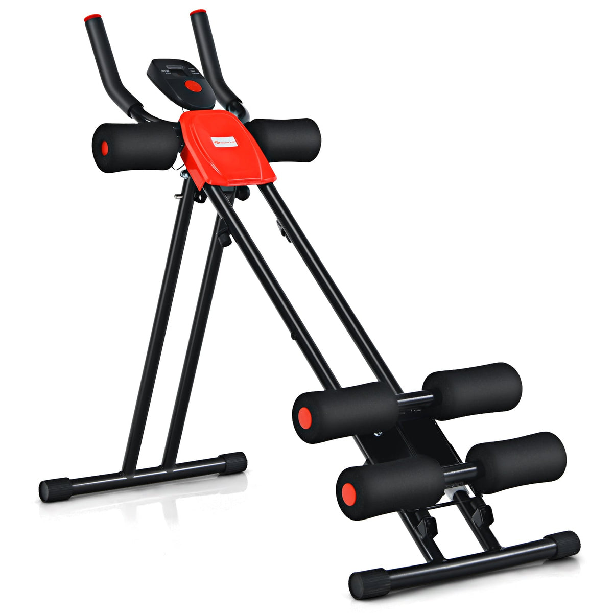 Foldable Adjustable Core Abdominal Trainer with 3 Adjustable Resistance and LCD Display-Weight Lifting Benches, Racks & Bars-DECOROLALA