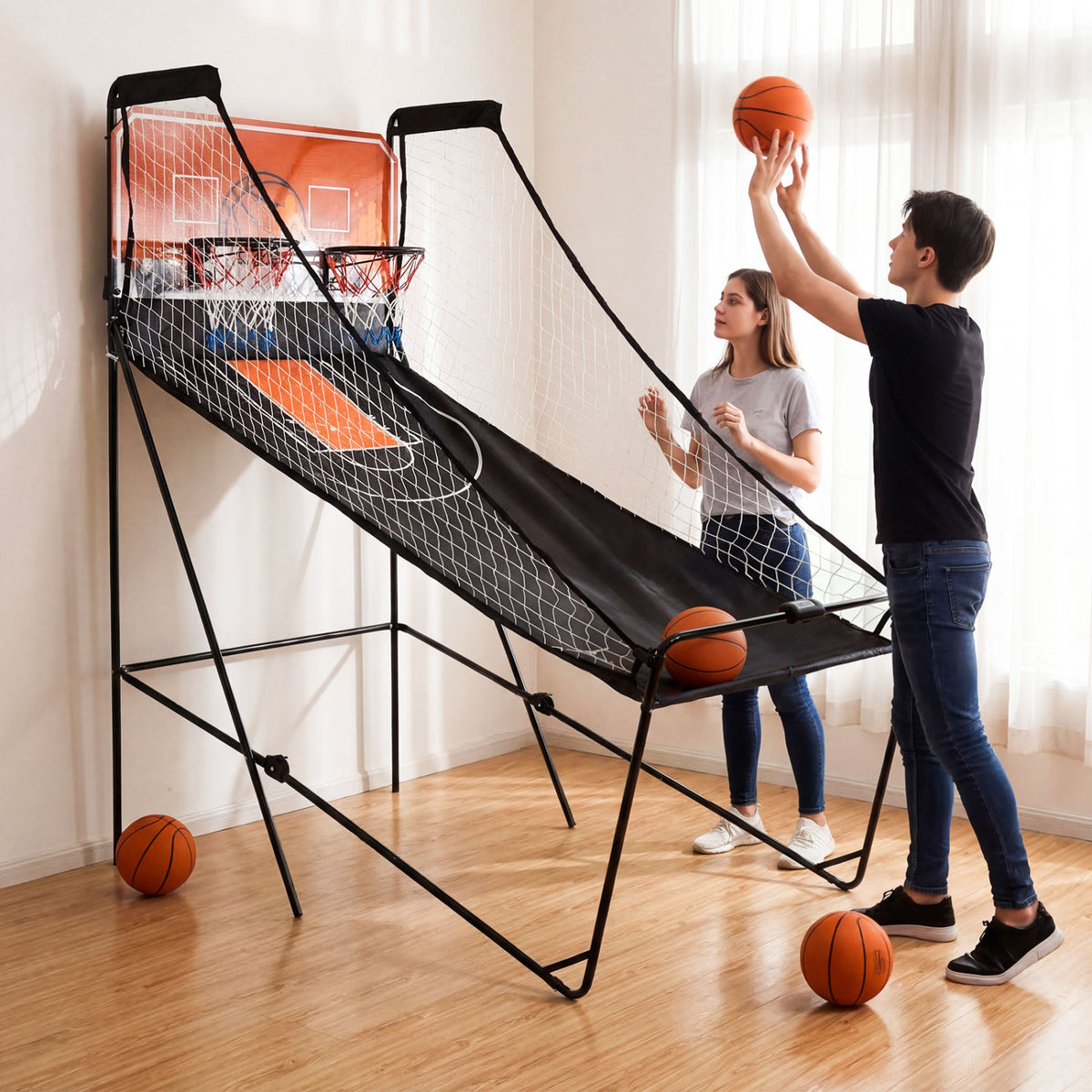 Foldable Basketball Arcade Game with 8 Exciting Playing Modes [Best Seller in the US]