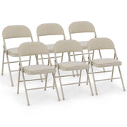 Foldable Chair Set of 6 with Padded Seat Seat and Fabric Covered Backrest-Set of 6-Chairs-DECOROLALA