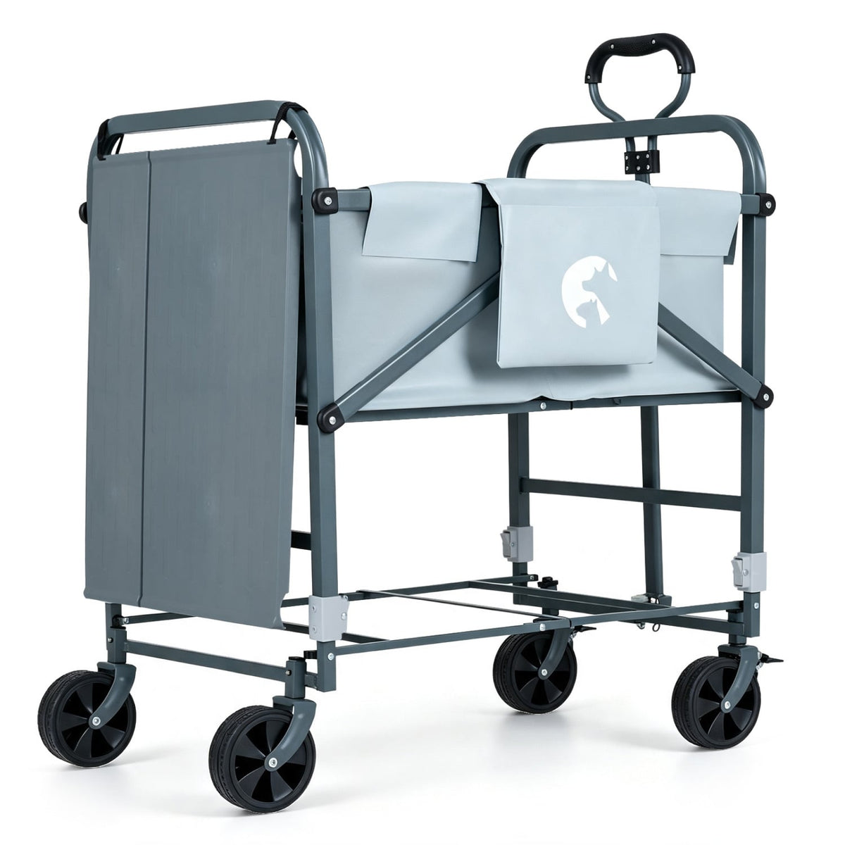 Foldable Dog Bath Cart with Adjustable Height & 4 Wheels for Pets-Gray-Dog Supplies-DECOROLALA