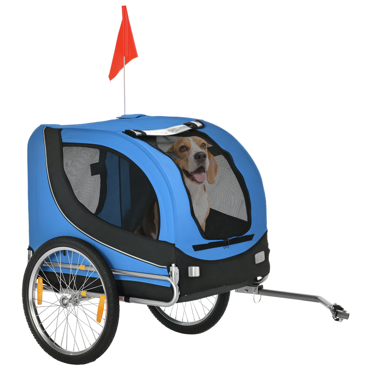 Foldable Dog Bike Trailer - Blue Medium Pet Bicycle Wagon-Dogs-DECOROLALA