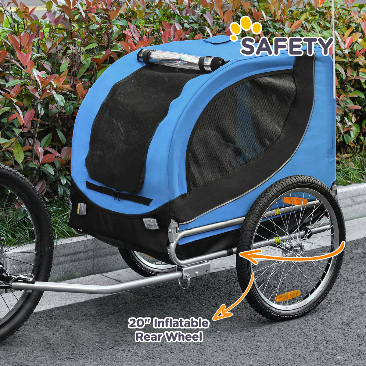 Foldable Dog Bike Trailer - Blue Medium Pet Bicycle Wagon-Dogs-DECOROLALA