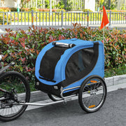 Foldable Dog Bike Trailer - Blue Medium Pet Bicycle Wagon-Dogs-DECOROLALA