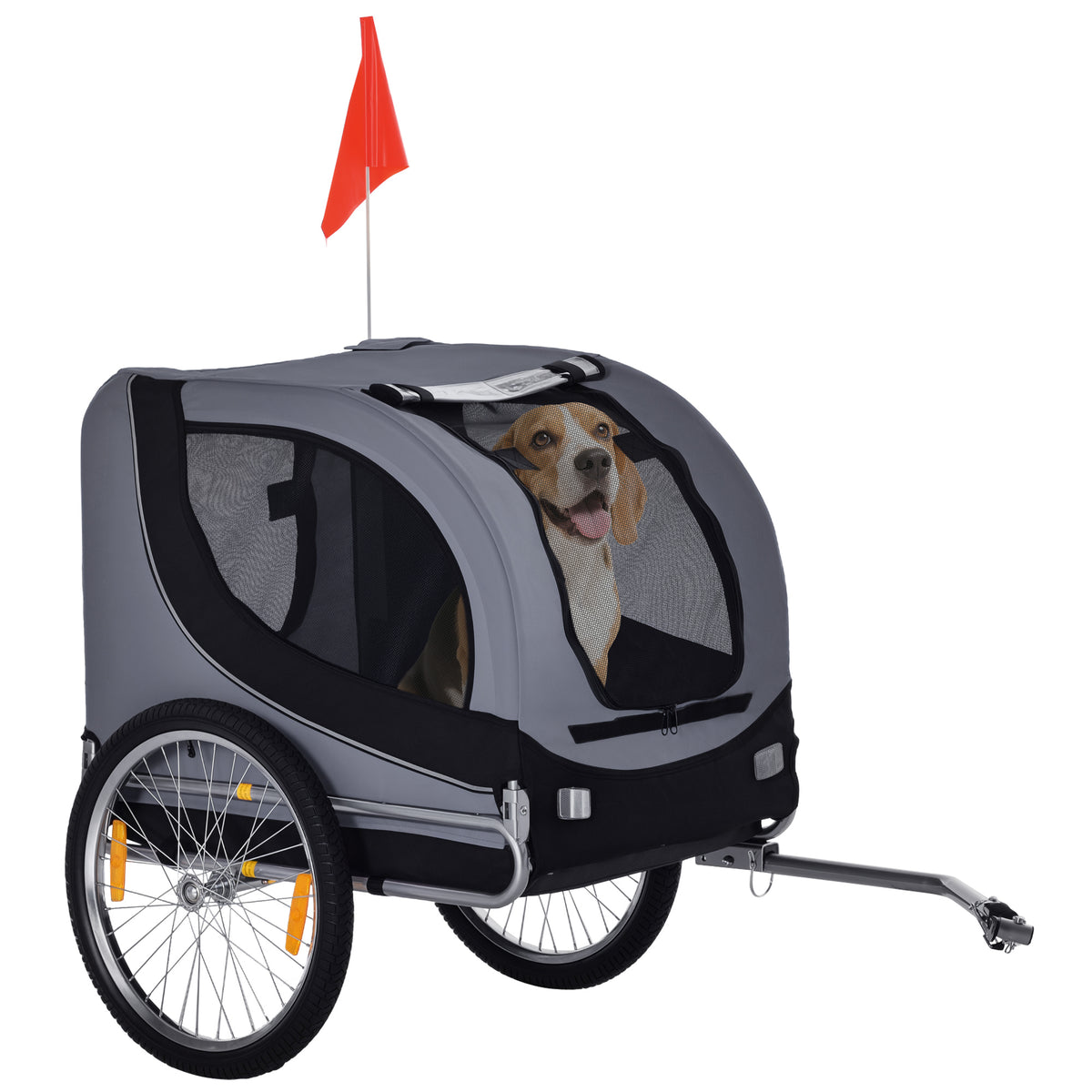Foldable Dog Bike Trailer - Grey for Medium Dogs-Dogs-DECOROLALA