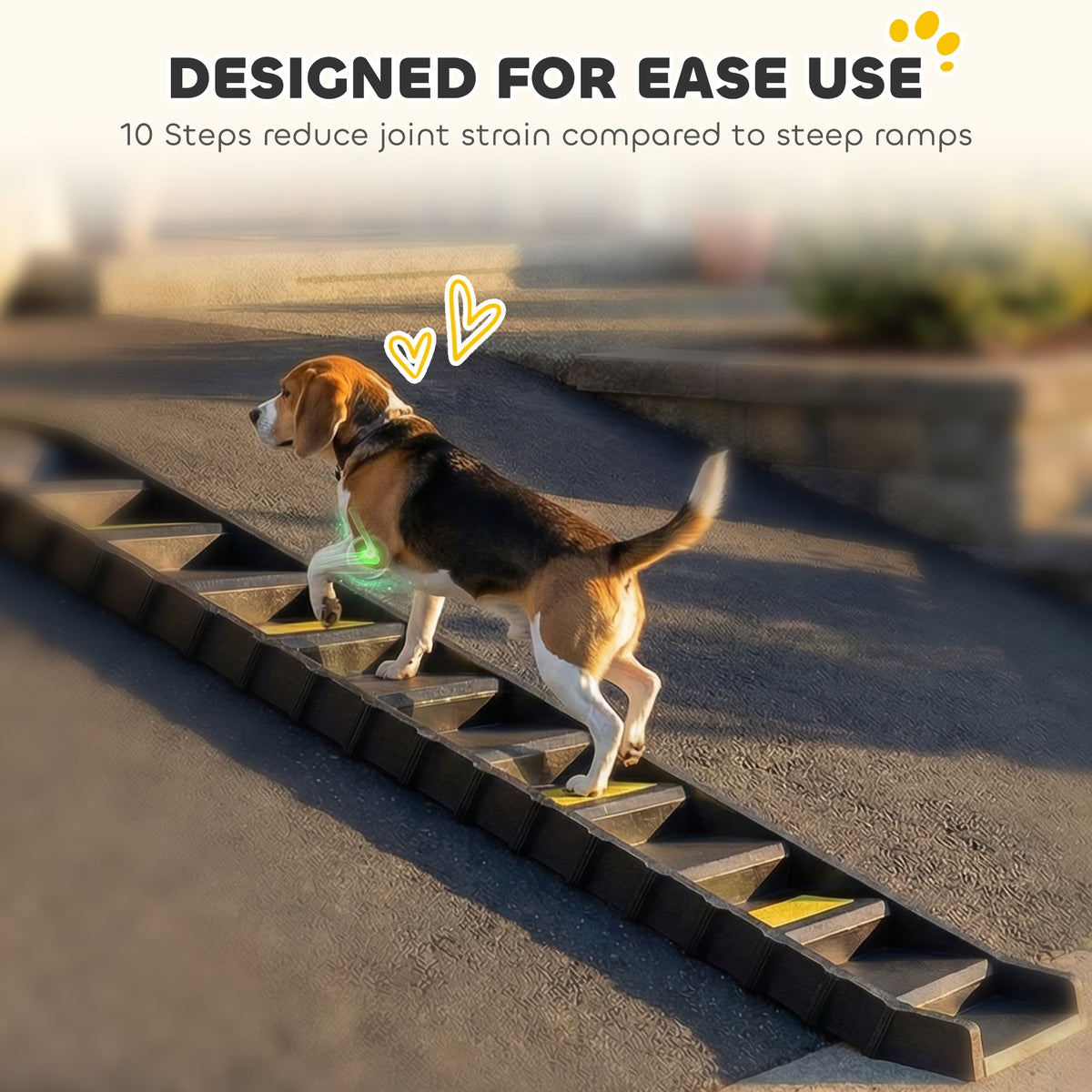 Foldable Dog Car Ramp - 60.6" Anti-Slip Pet Stairs Black-Dogs-DECOROLALA