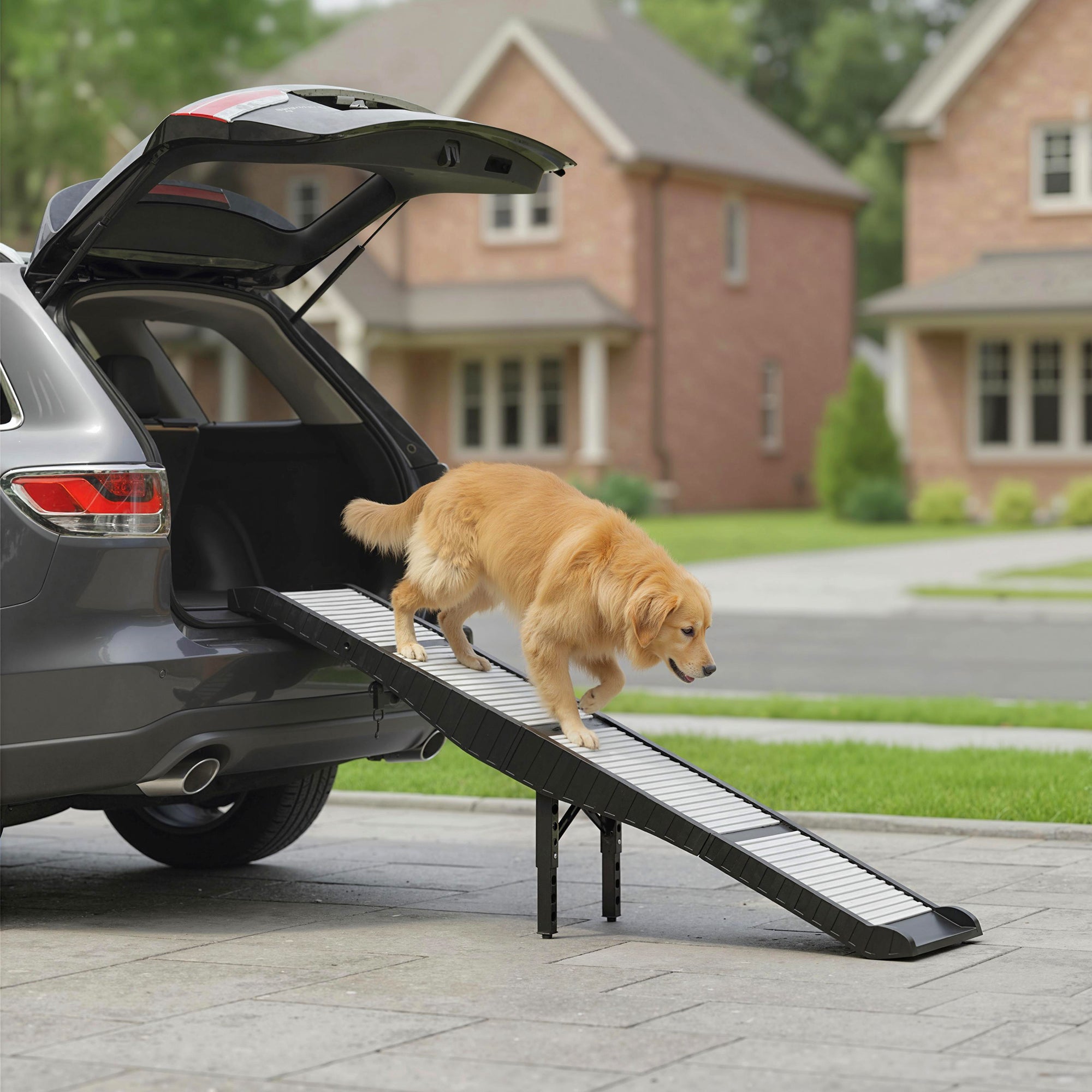 Foldable Dog Car Ramp - 69" x 15.7" Non-Slip Support Leg 220lbs-Dogs-DECOROLALA