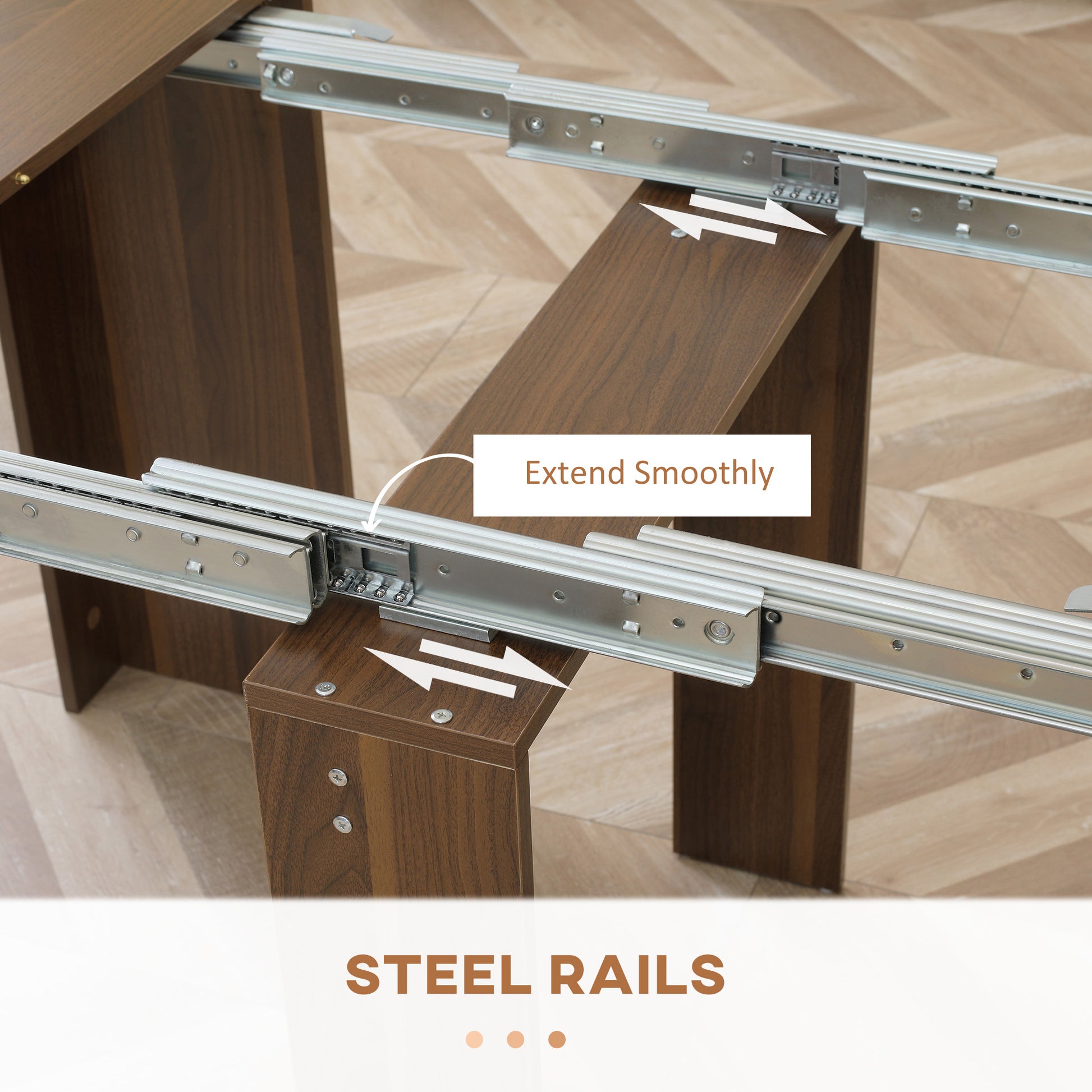 Foldable Extendable Dining Table - Light Brown, Seats 6, 23.6"-70.9"-DECOROLALA