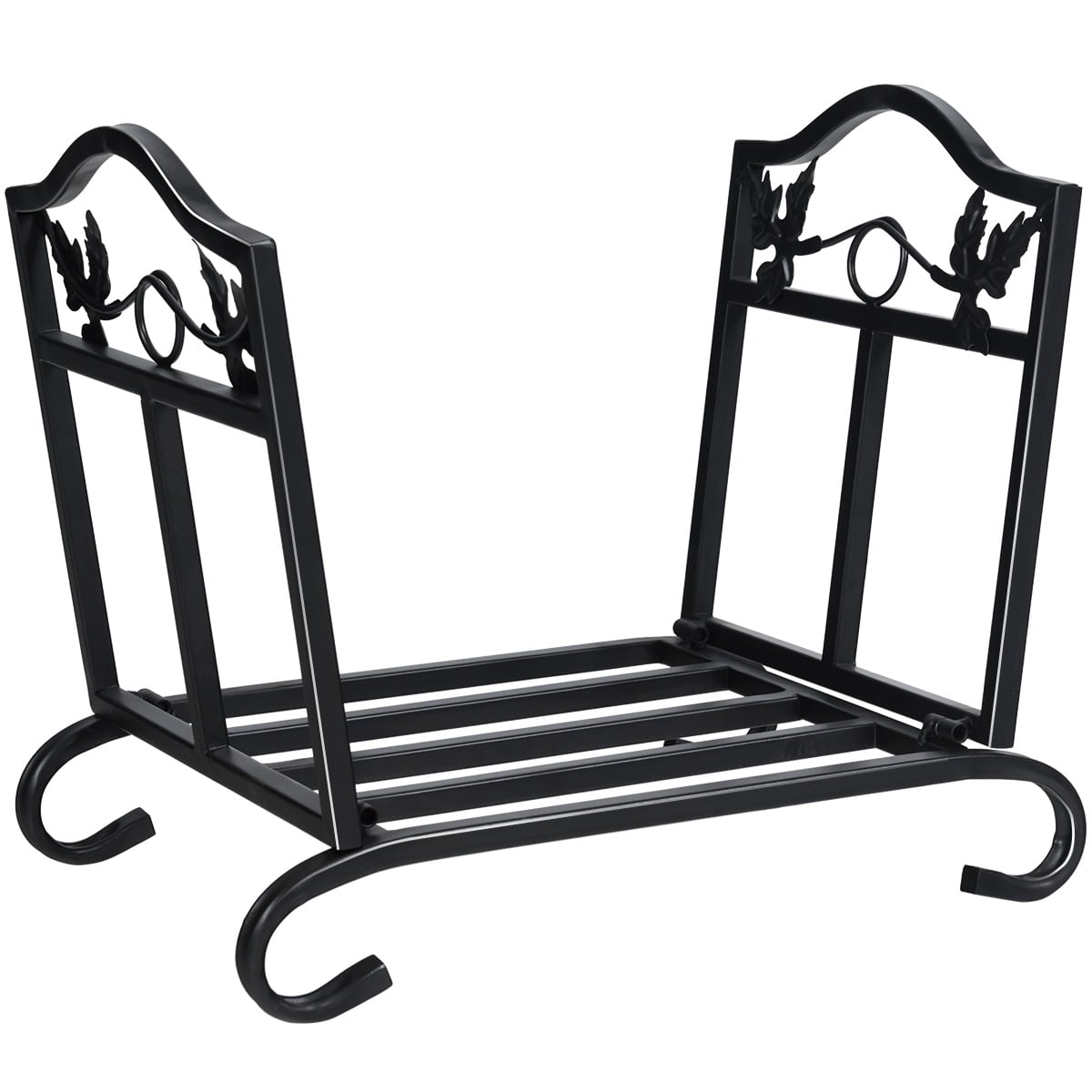 Foldable Firewood Log Rack Steel Wood Storage Holder-Log Racks & Carriers-DECOROLALA