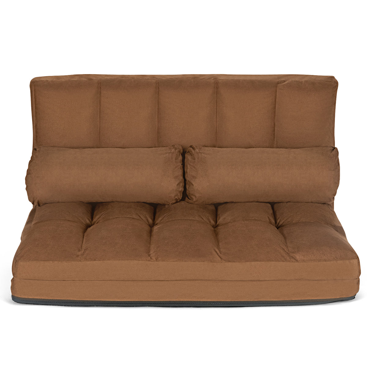 Foldable Floor 6-Position Adjustable Lounge Couch-Brown-Floor Chairs-DECOROLALA