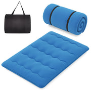 Foldable Futon Mattress with Washable Cover and Carry Bag for Camping Blue-Full Size-Mattresses-DECOROLALA