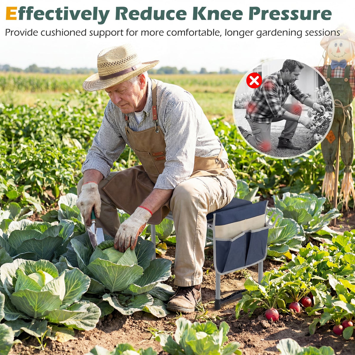 Foldable Garden Kneeler and Seat for Seniors Gardeners-Navy-Garden Tools-DECOROLALA