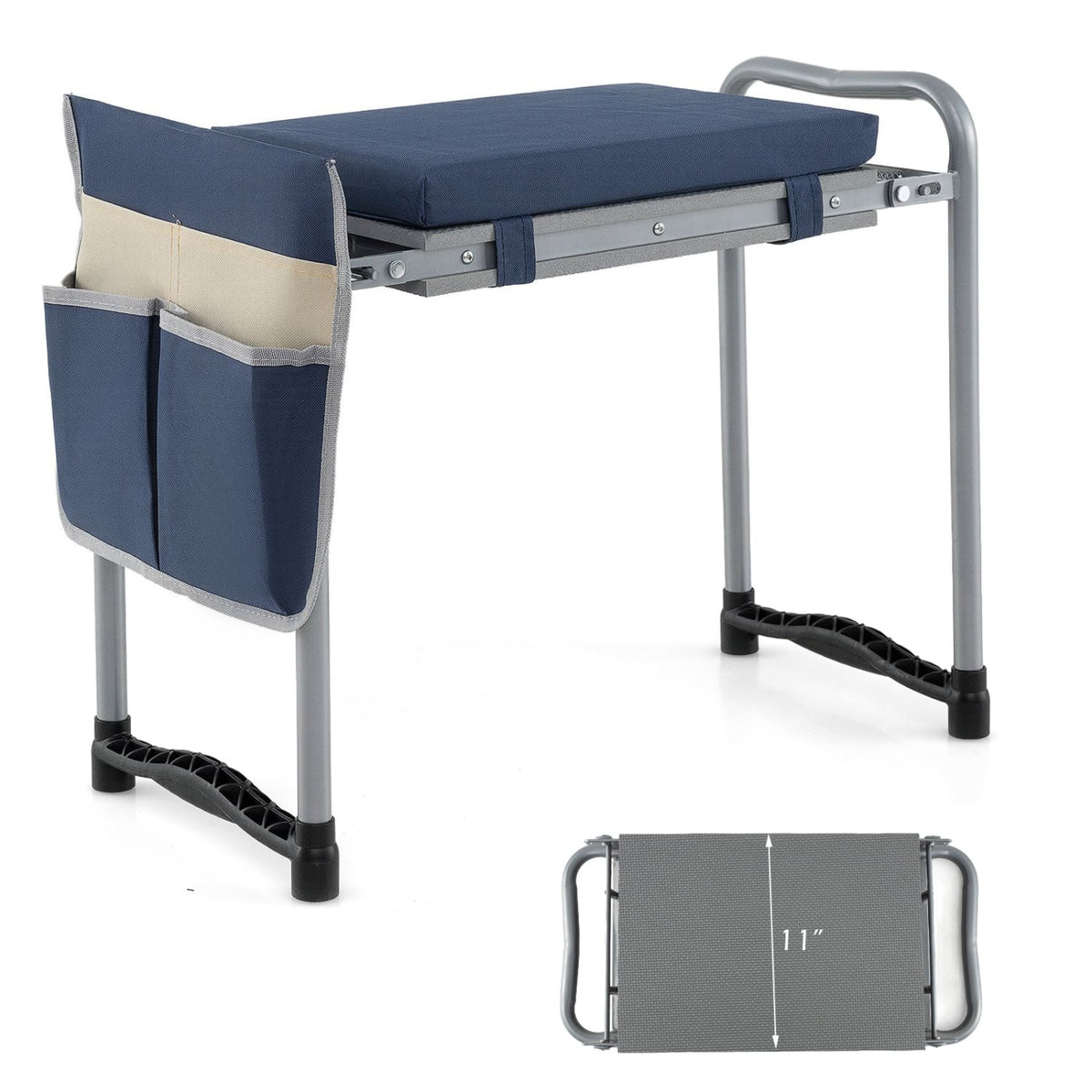 Foldable Garden Kneeler and Seat for Seniors Gardeners-Navy-Garden Tools-DECOROLALA