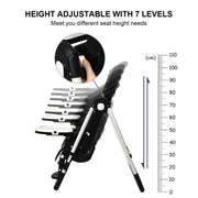 Foldable High chair with Multiple Adjustable Backrest-Black-High Chairs-DECOROLALA