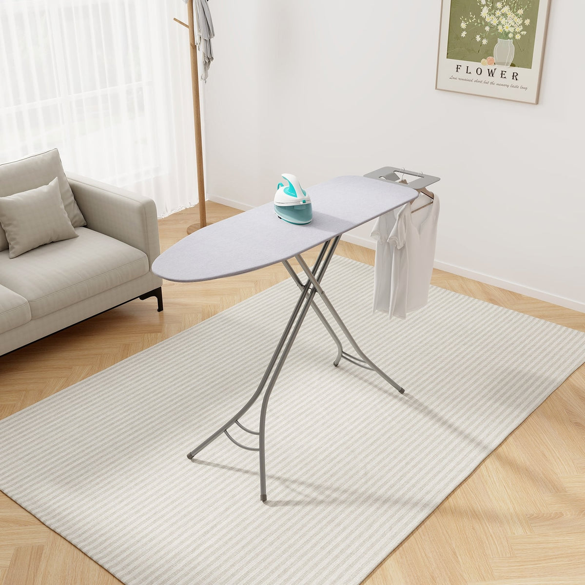 Foldable Ironing Board with Iron Rest, Adjustable Height - Gray-Dryers-DECOROLALA