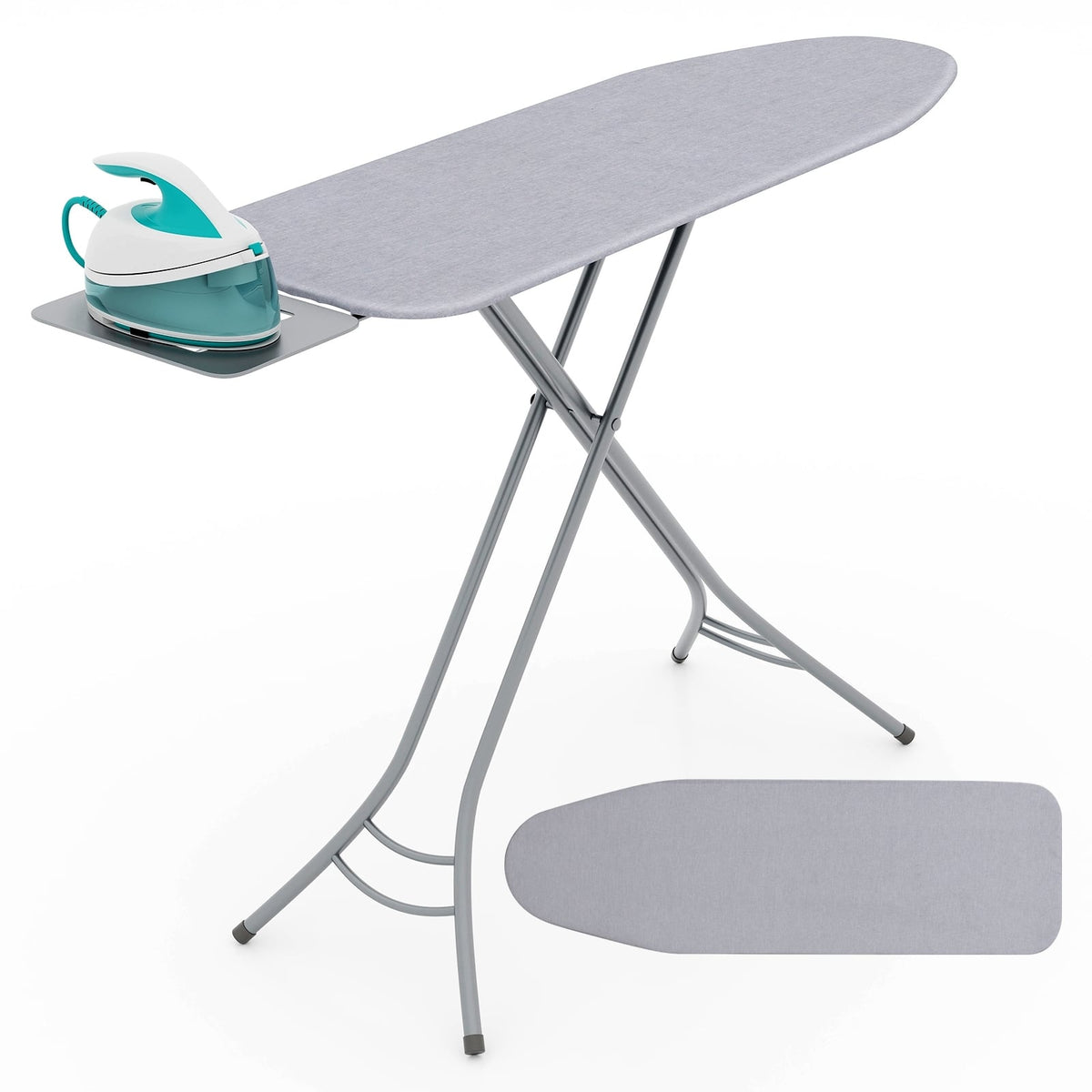 Foldable Ironing Board with Iron Rest, Adjustable Height - Gray-Dryers-DECOROLALA