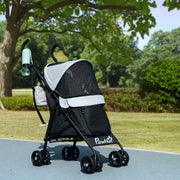 Foldable Lightweight Dog Stroller with Shoulder Strap - Light Grey-Dogs-DECOROLALA