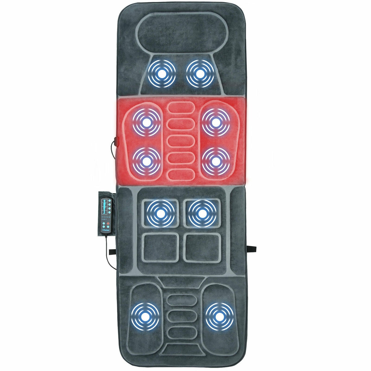 Foldable Massage Mat with Heat and 10 Vibration Motors-Back Massager-DECOROLALA