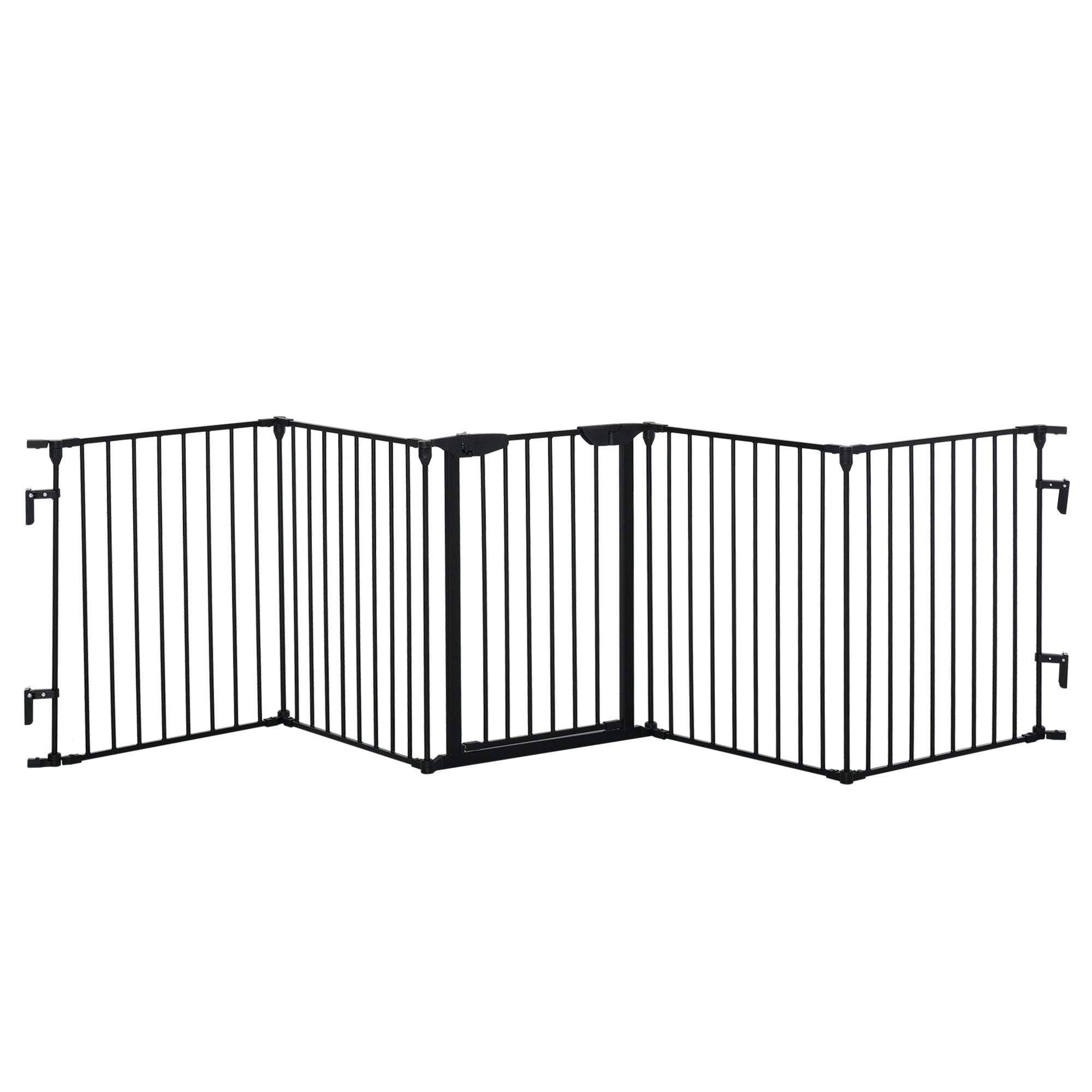 Foldable Metal Dog Playpen and Safety Gate - Black 118" L-Dogs-DECOROLALA