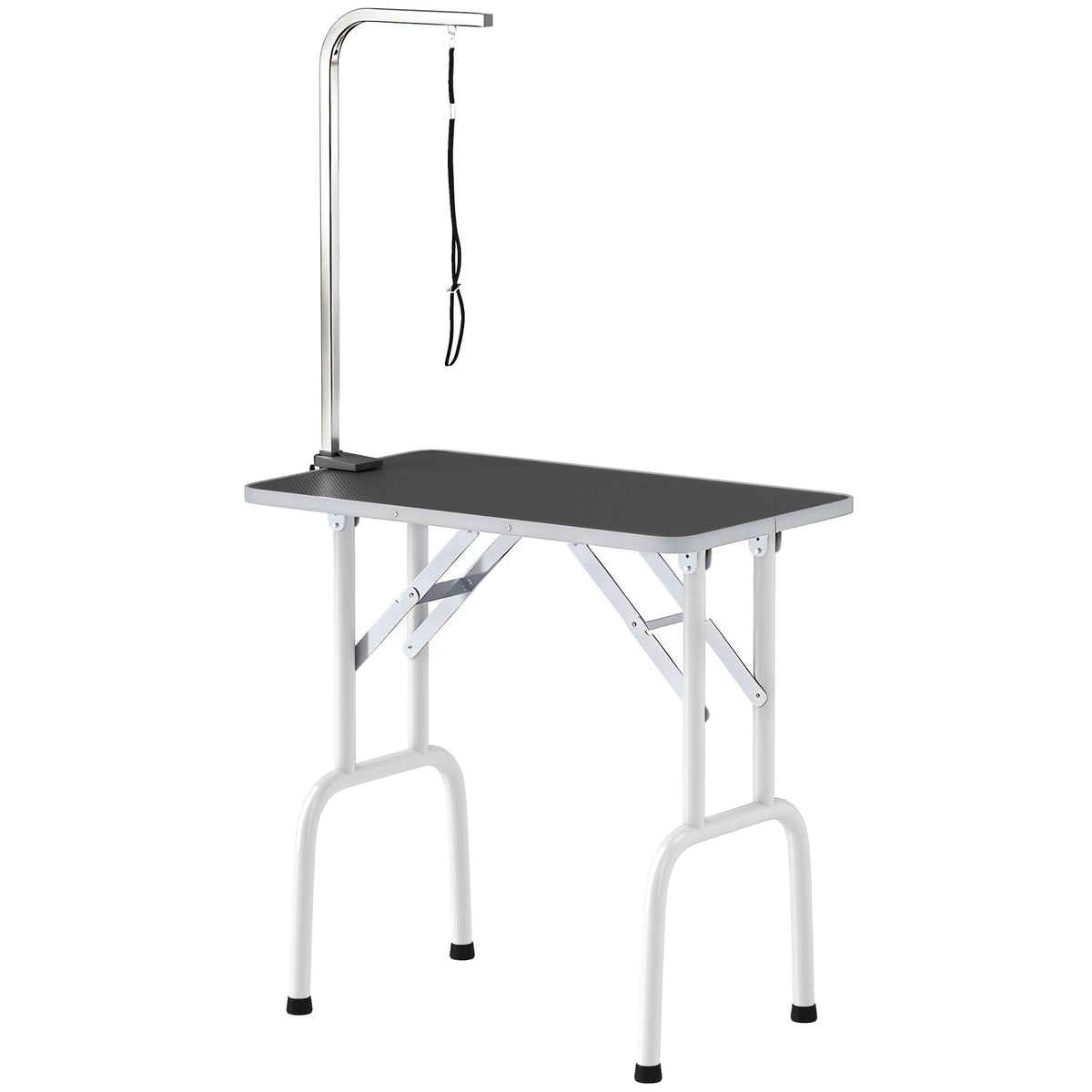 Foldable Pet Grooming Table - Black Non-Slip with Adjustable Arm-Dog Supplies-DECOROLALA