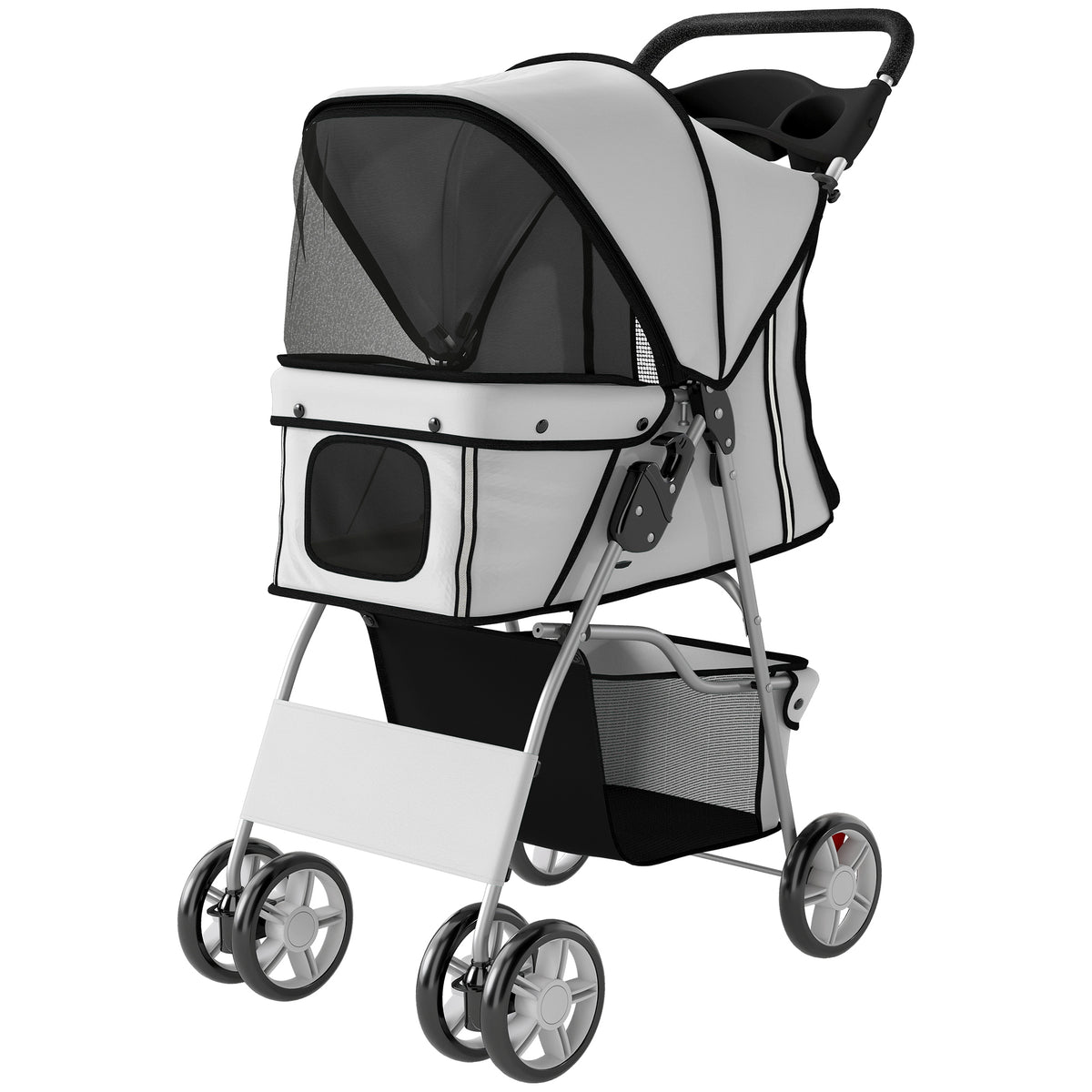 Foldable Pet Stroller for Dogs & Cats - Grey 22 lbs. Capacity-Dogs-DECOROLALA