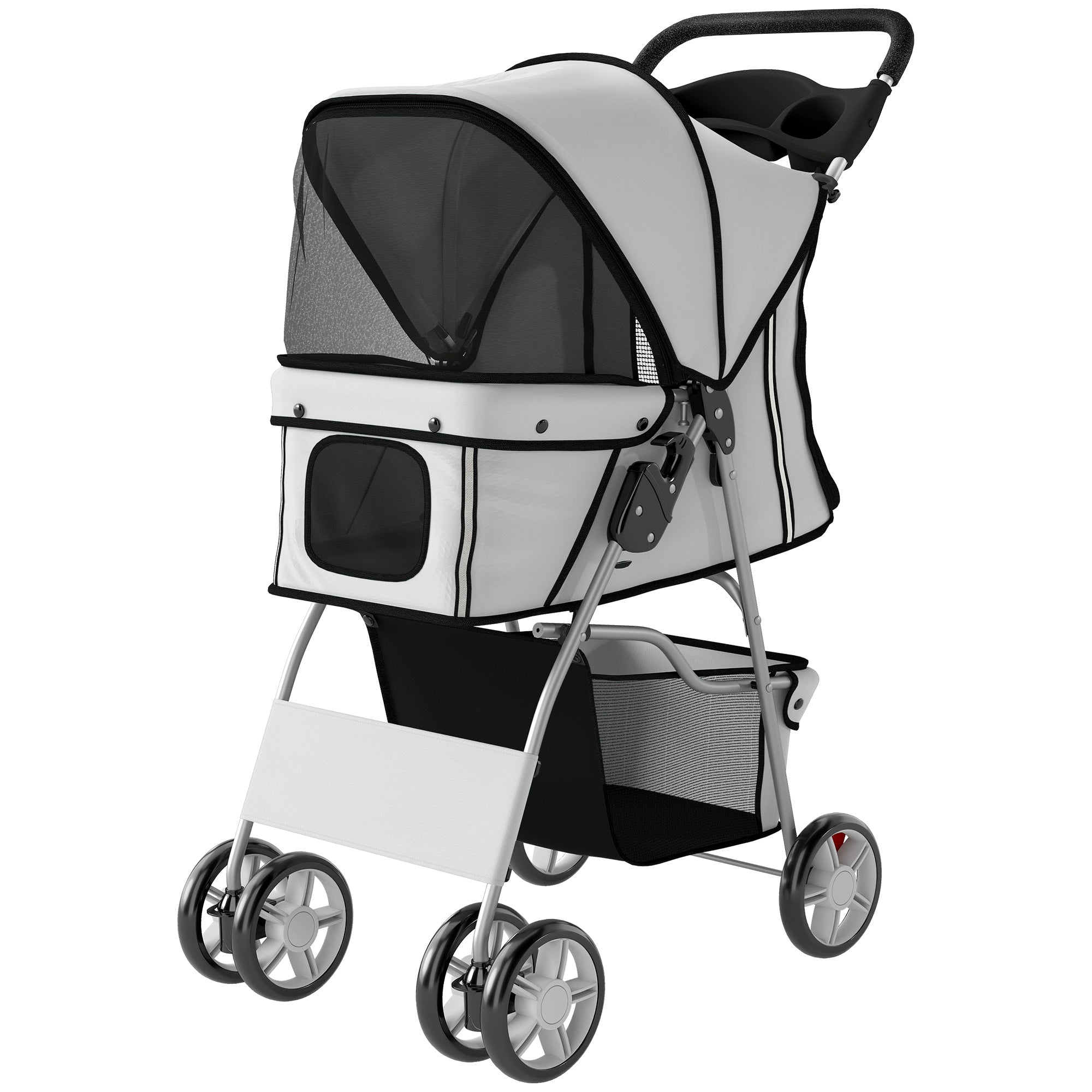 Foldable Pet Stroller for Dogs & Cats - Grey 22 lbs. Capacity-Dogs-DECOROLALA