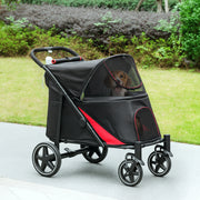 Foldable Pet Stroller for Large & Medium Dogs - Black Steel-Dogs-DECOROLALA