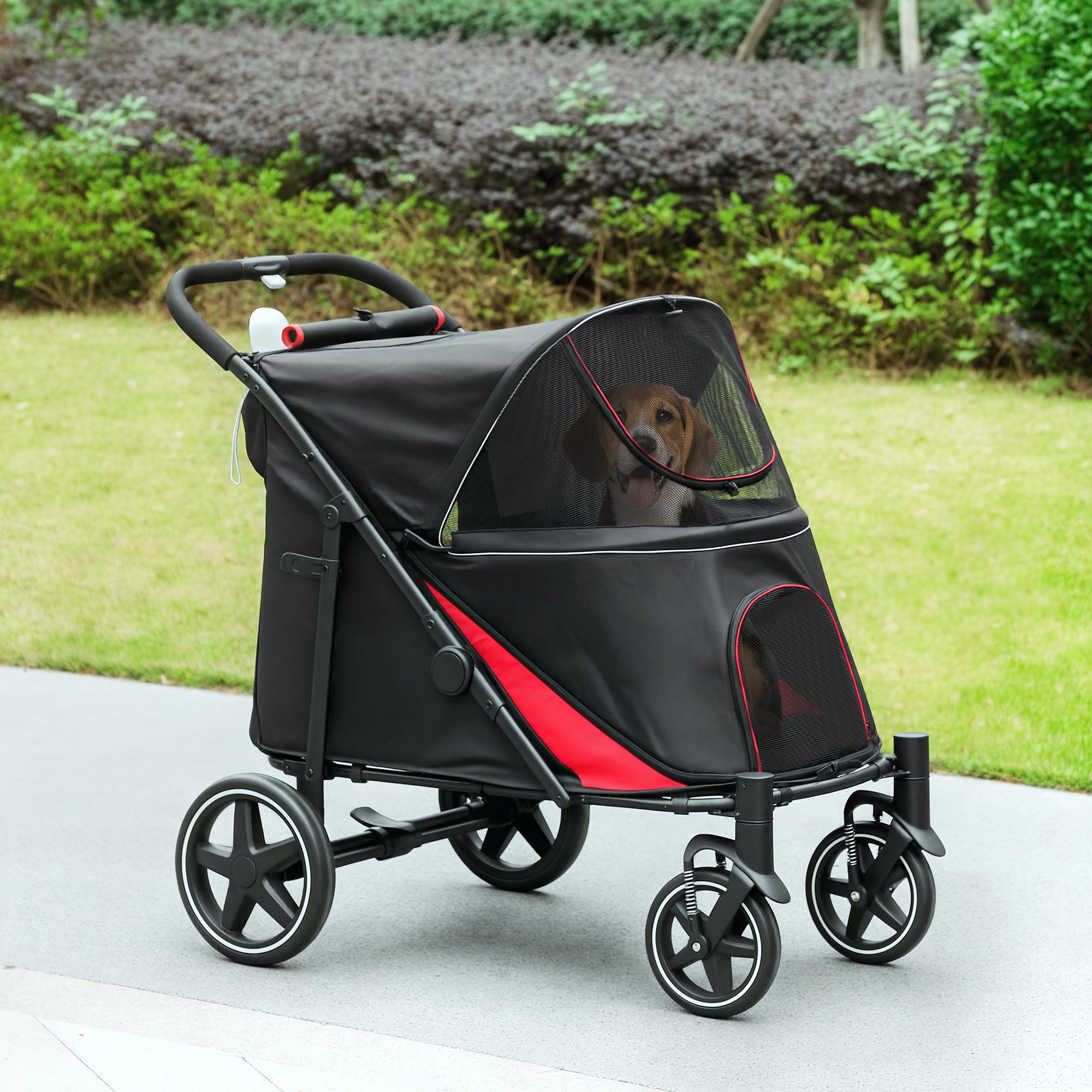 Foldable Pet Stroller for Large & Medium Dogs - Black Steel-Dogs-DECOROLALA