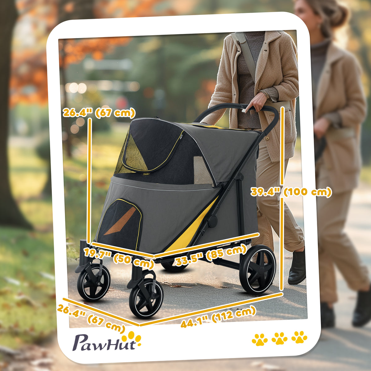 Foldable Pet Stroller for Large & Medium Dogs - Dark Grey-Dogs-DECOROLALA