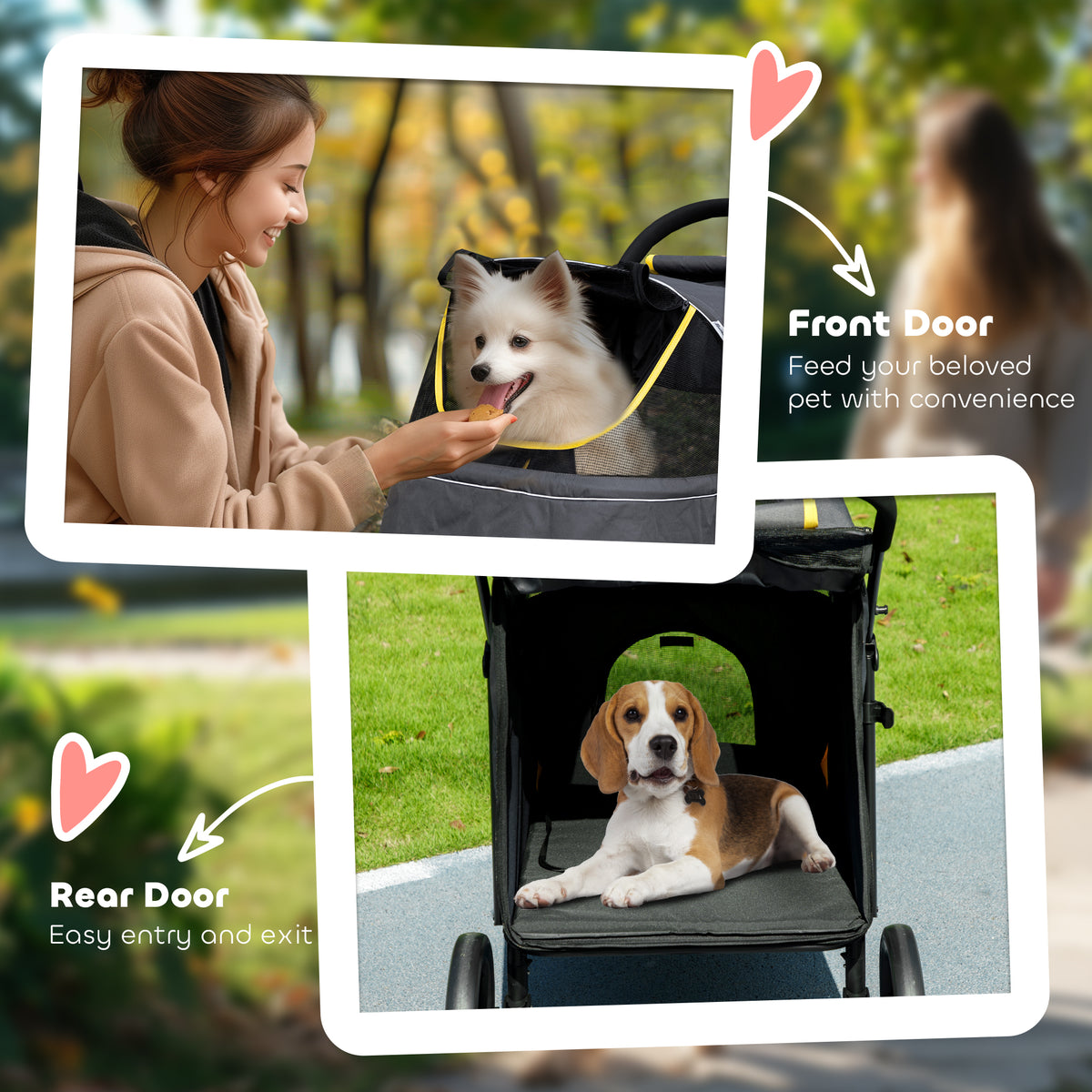 Foldable Pet Stroller for Large & Medium Dogs - Dark Grey-Dogs-DECOROLALA