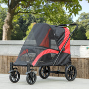 Foldable Pet Stroller for Medium Dogs - Black 55lbs Capacity-Dogs-DECOROLALA
