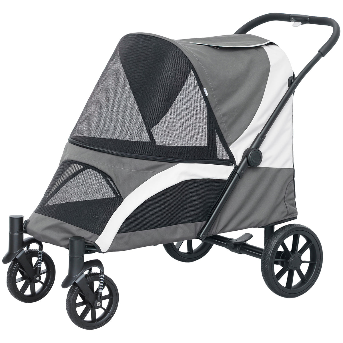 Foldable Pet Stroller for Medium Dogs - Dark Grey 55lbs Capacity-Dogs-DECOROLALA