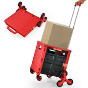 Foldable Utility Cart for Travel and Shopping-Red-Kitchen Tools-DECOROLALA