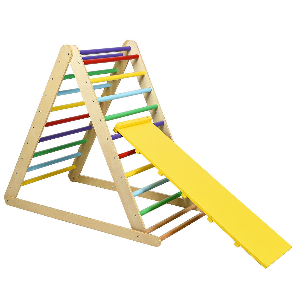 Foldable Wooden Climbing Triangle Indoor with Ladder for Toddler Baby