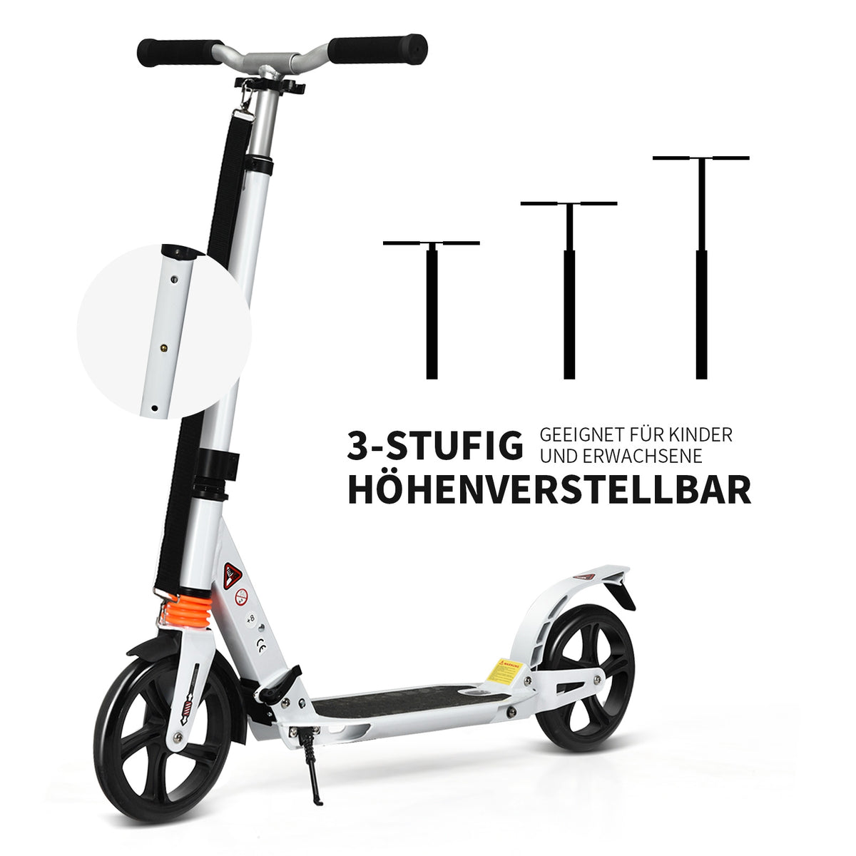 Folding Aluminium Adjustable Kick Scooter with Shoulder Strap