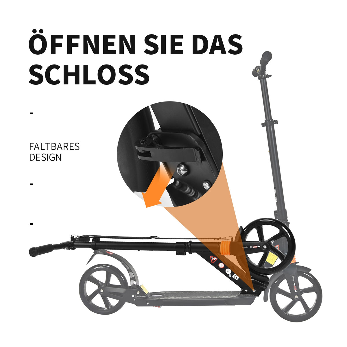 Folding Aluminium Adjustable Kick Scooter with Shoulder Strap