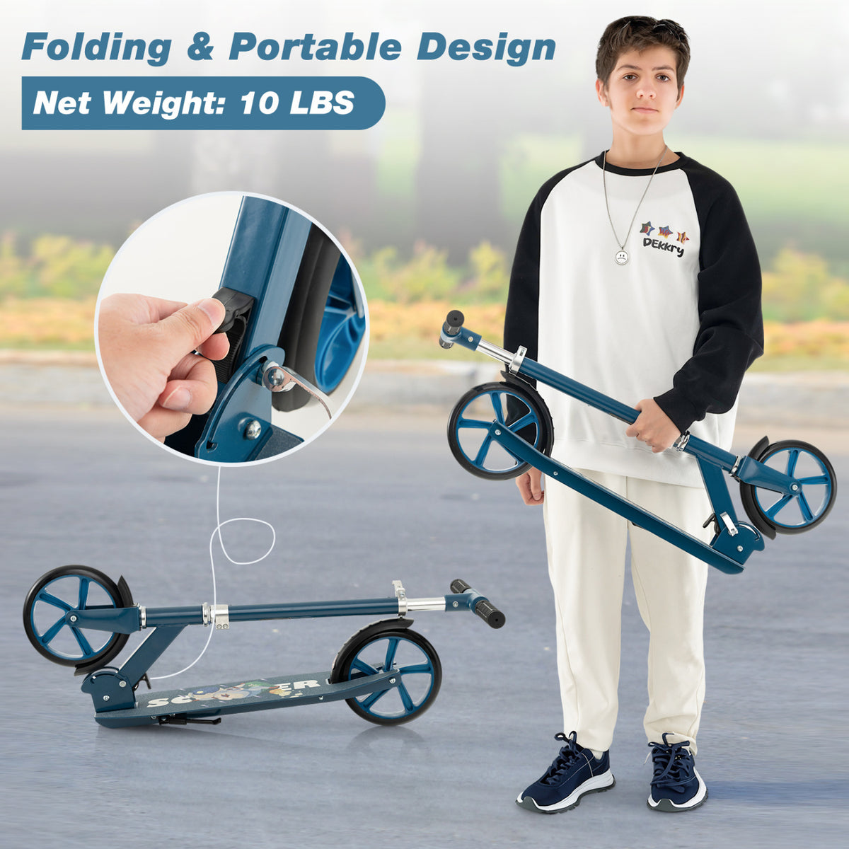 Folding Aluminum Alloy Scooter with 3 Adjustable Heights