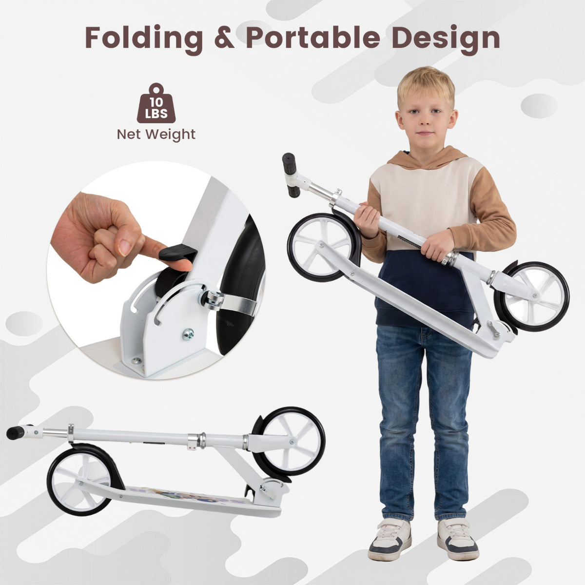 Folding Aluminum Alloy Scooter with 3 Adjustable Heights