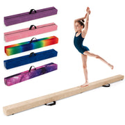 Folding Balance Beam with Solid Wood Base and Anti-slip Bottom-Beige-Yoga & Gym Mats-DECOROLALA