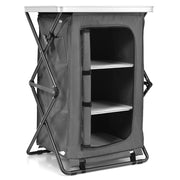 Folding Camping Storage Cabinet with 3 Shelves and Carry Bag-M-Camping Furniture-DECOROLALA